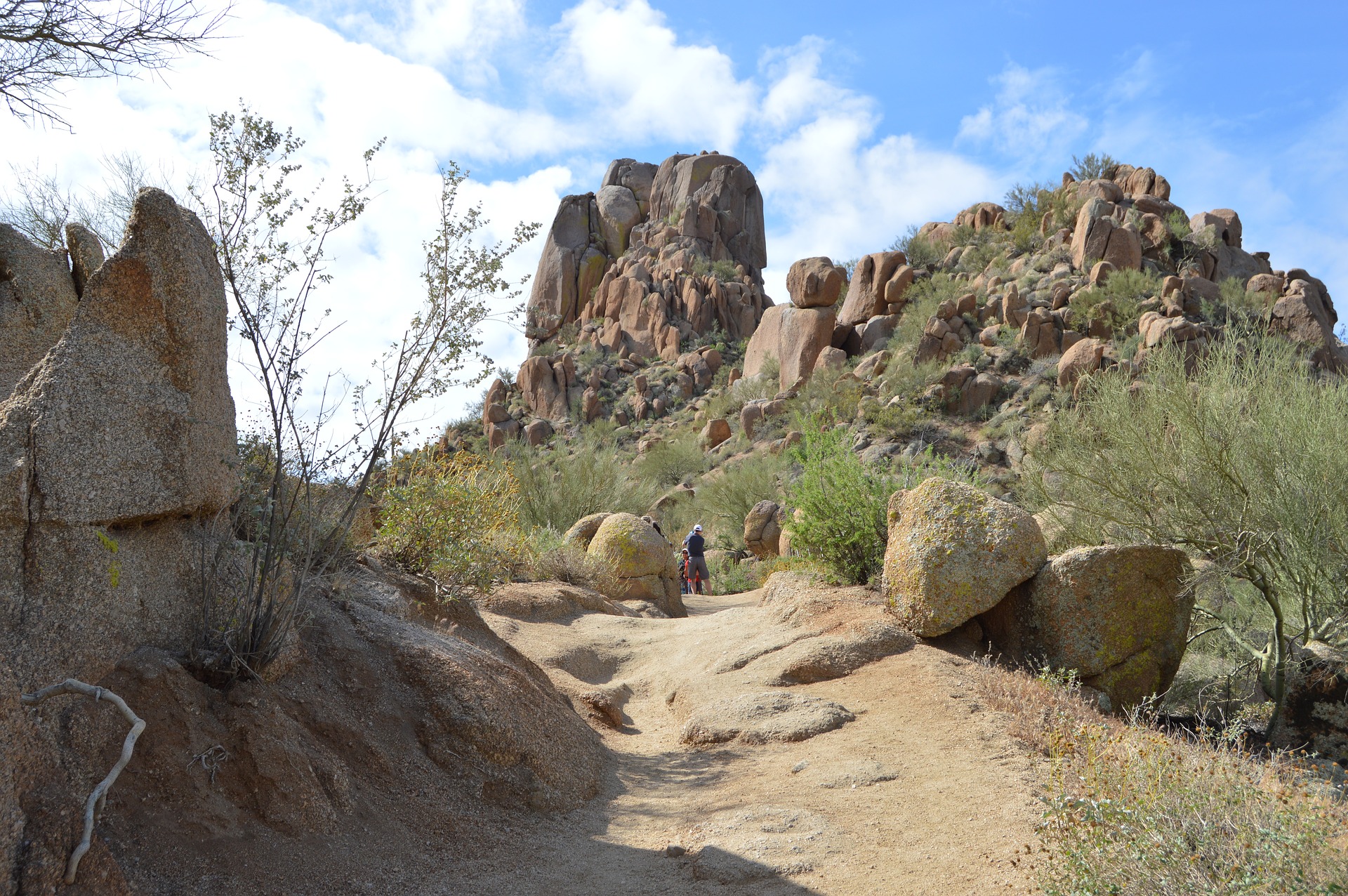 hiking trail in desert mountains