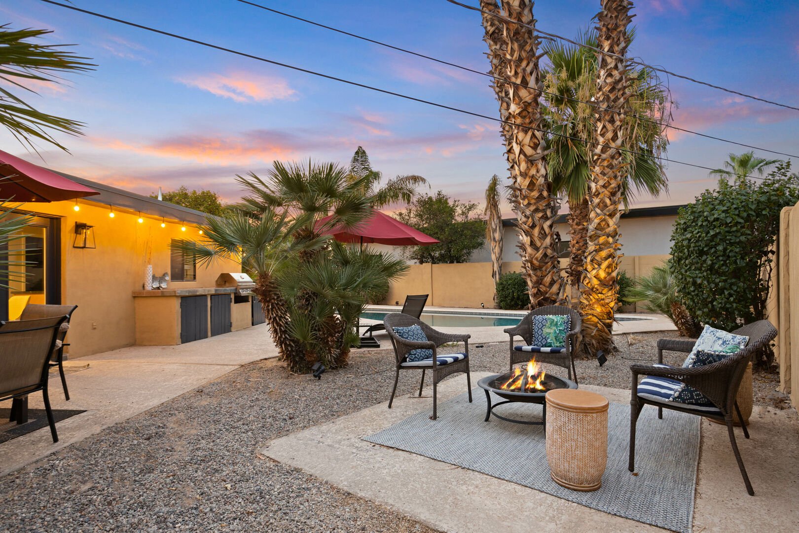 backyard with seating area