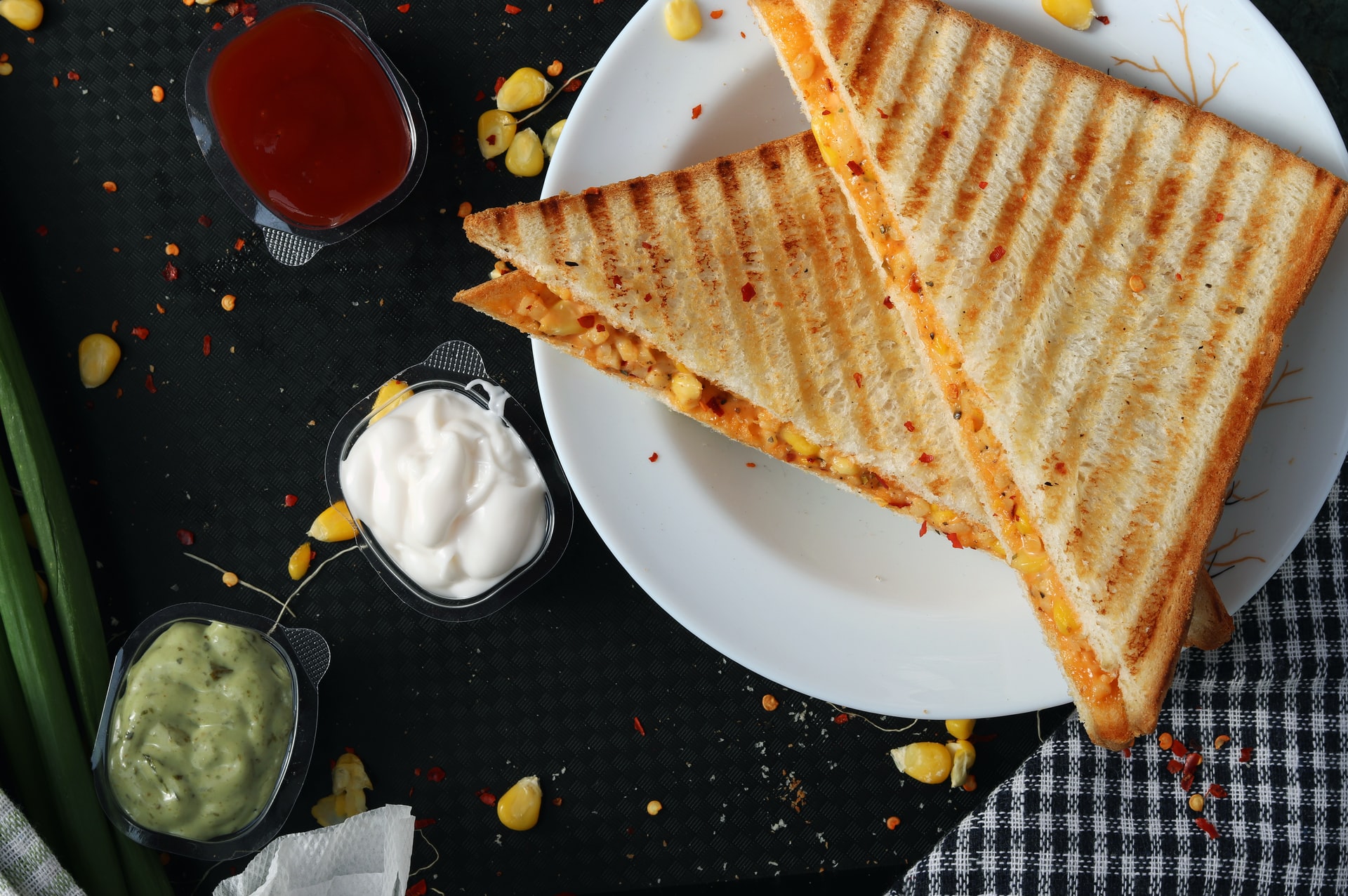 grilled sandwich on plate