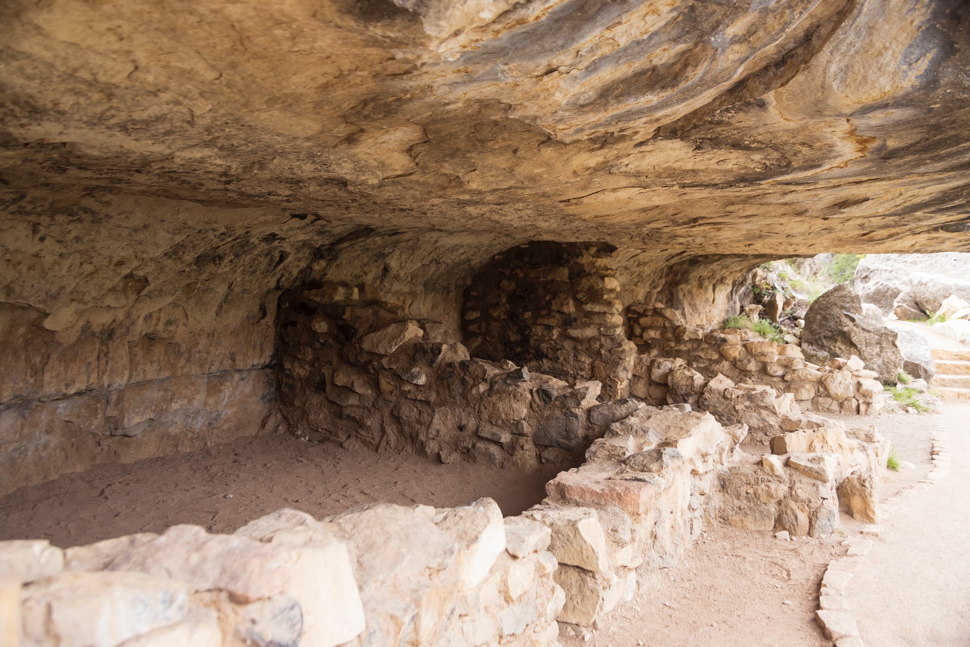 stone walls in cave