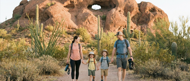Family vacation starting with a hike in Phoenix